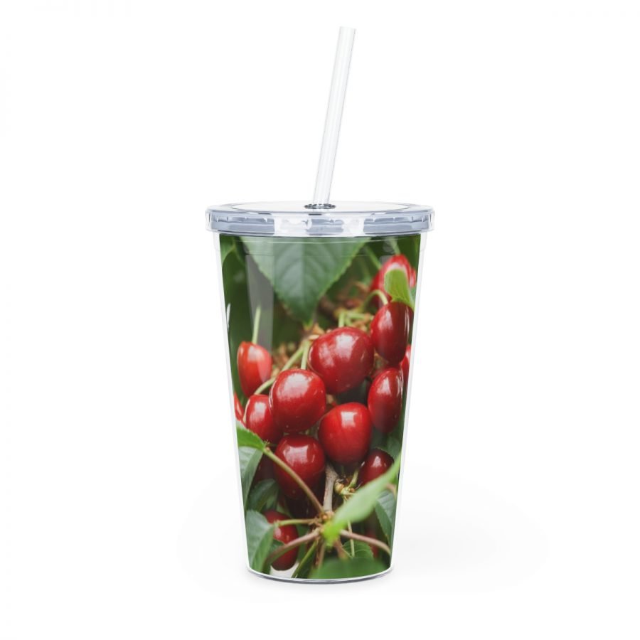 Plastic Tumbler with Straw - Image 2