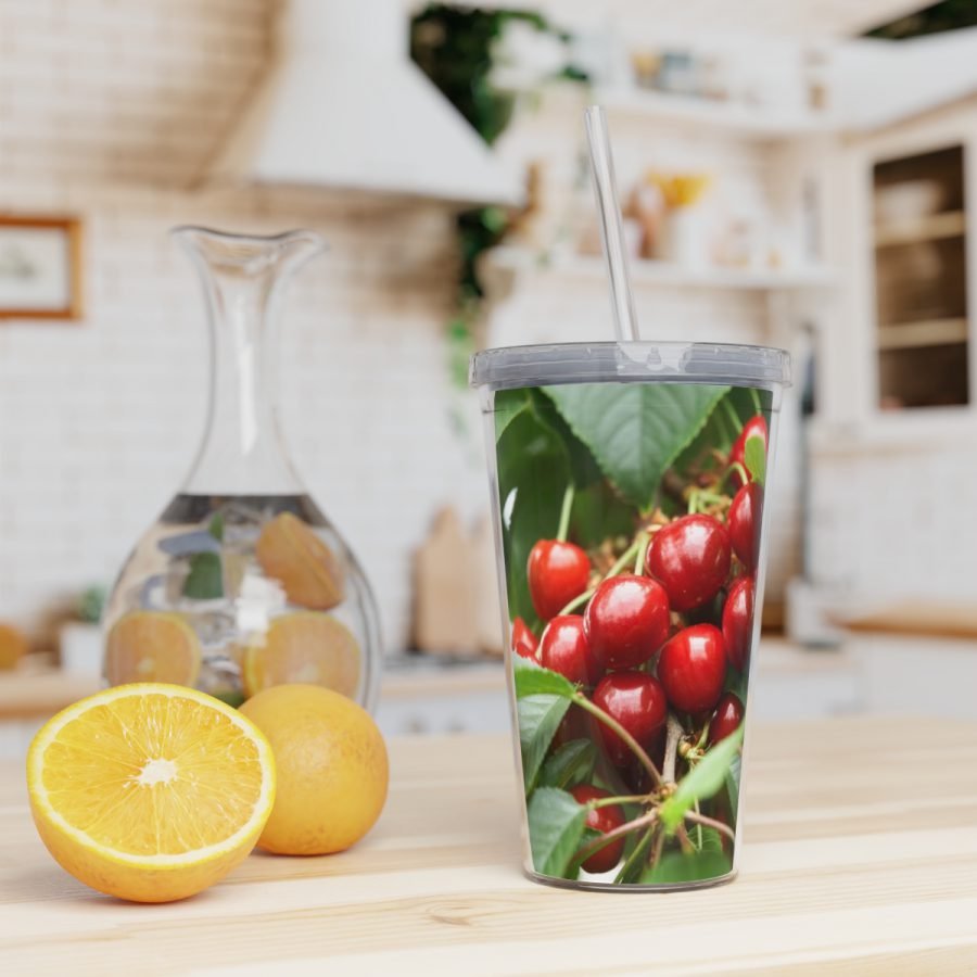 Plastic Tumbler with Straw